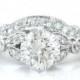 Round cut antique style diamond engagment ring and band 14k white gold 1.51ctw