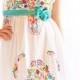 Alegria white Mexican embroidered bohemian strapless dress