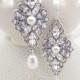 Crystal Wedding earrings, Crystal bridal earrings, vintage style earrings, Swarovski crystals, Swarovski pearls, wedding jewelry