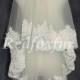 1 tier Bridal Veil Lace veil White or ivory Chapel veil Alencon lace veil 1.5m length Wedding dress veil Wedding Accessories No comb