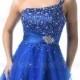 A-line One Shoulder Beading Sleeveless Short Tulle Prom Dresses / Homecoming Dresses
