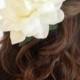 BRIDAL FLOWER HEADPIECE - Bridal Hair Accessory, Hawaiian Gardenia, Fascinator, Tropical Hair Clip, Destination Wedding, Beach Wedding, Luau