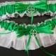 St Patrick's Day Garter Set/St Patrick's Day Wedding Garter Set/Green Garter Set /Green & White Garter Set/St Patrick's Day Garters/CLOVER/