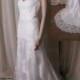 LJ222 Lace romantique illusion cap sleeves key hole back wedding dress