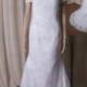 LJ218 Modest illusion french lace back white mermaid wedding dress