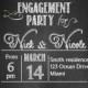 Engagement Party invitation printable, custom chalkboard invite, Engagement Party invites, printables