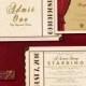 Antique Theatre Ticket Custom  Wedding Invitation Sample Packet - Antique Theatre Ticket