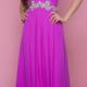 A-line Sweetheart Natural Floor Length Sleeveless Beading Ruched Zipper Up Chiffon Magenta Prom / Homecoming / Evening Dresses By Blush 9616