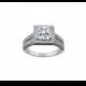 2-Row Halo Engagement Ring in 18k White Gold