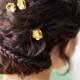 Casey Gold flower Bobby Pins with pearls