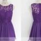 Mint /Purple Short Bridesmaid Dress/Lace Bridesmaid Dress/Mismatch Bridesmaid Dress/Short Prom Dress/ Homecoming Dress/ Bridal Party dress