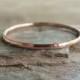 Tiny Solid 14k Rose Gold Thread Micro Stacking Halo Ring in Choice of Finish - Hammered, Brushed / Matte / Satin, or Smooth - 1mm Gold Ring