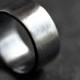 Men's Silver Wedding Band, 10mm Wide, Simple Flat Band Recycled Argentium Oxidized Sterling Silver Ring - Made in Your Size