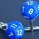 Blue 12 Sided Dice Cufflinks d12 Free gift bag Unique Wedding Party Idea