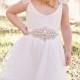White Tutu Flower Girl Dress -Rustic Flower Girl Dresses - Baptism Dress - White Baby Dress - Lace Flower Girl Dress - Rhinestone