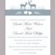 DIY Wedding Invitation Template Editable Word File Instant Download Printable Reindeer Invitation Gray Wedding Invitation Blue Invitations