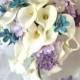 Calla lily wedding bouquet calla lily turquoise and lilac bridal bouquet calla lily bridal bouquet