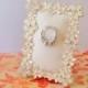 Wedding ring holder rectangle pearl poppy frame: engagement ring holder, bridal shower gift, for her, ring stand