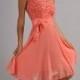 Evening Coral Dress Chiffon ,Sleeveless Dress Lace ,Cute  Dress bridesmaid