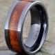 Wood Ceramic Wedding Band, Mens Ceramic Ring, Ceramic Wood Inlay Ring, 9mm, Wood Inlay Ceramic Band, Mens Ceramic Band, Anniversary Ring