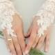 ByVivivenne original design ivory Wedding Glove, Fingerless Glove, High Quality lace, ivory wedding gown, handmade
