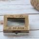 Personalized Glass RIng Box Wedding Ring Holder Rustic Ring Pillow
