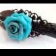 Rose - hair clip handmade from polymer clay, bridal hair accessory, Wedding hair clip