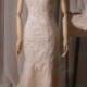LJ227 light champagne gold colored sweetheart neck lace mermaid wedding dress