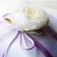 ON SALE Wedding  Ring Bearer Pillow - White and Purple