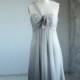 2015 Gray Bridesmaid dress, One shoulder dress, Wedding dress, Chiffon Party dress, Formal dress, Prom dress, Fairy dress knee length (B049)