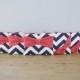 Bridesmaid Gift Set / Bachelorette Party Favors - Navy Chevron Coral Bow - Wedding Cosmetic Cases - Customizable Quantity and Bow Style