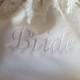 WEDDING BRIDAL Ivory Embroidered Drawstring Bag, Keepsake/Heirloom Bag, Money Bag, Wedding Accessory, Special Occasion bag