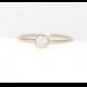 Round Brillaint Cut Diamond Engagement Ring, 14K Solid Gold Thin Bezel Set Engagement Ring, Stacking 14K Diamond Ring, Bezel Ring
