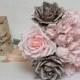 wedding bouquet, paper wedding bouquet, bridal bouquet, paper bouquet, bridesmaids bouquets, paper flowers, paper roses