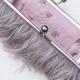 Dove Grey Ostrich Feather Clutch -as seen in BRIDES magazine, custom bridal purse, monogram