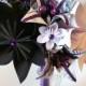 Comic Book Bridal Bouquet- Paper Flowers & Lilies, one of a kind origami, made to order, alternative wedding bouquet, purple, black, white