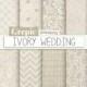 Wedding digital paper: "IVORY WEDDING" romantic ivory wedding bridal patterns for wedding invites, save the date cards, scrapbooking