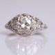 Antique Art Deco European Cut Diamond Platinum Engagement Ring *1.10 cttw* circa 1910 VEG #97
