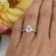 2 carat, Oval Solitaire Ring, Blake Engagement Ring, Half Eternity Band, Bridal Wedding Ring, Man Made Diamond Simulants, Sterling Silver