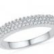 Holiday Sale 15% Off Triple Row Womens Diamond Wedding Band with 2/5 CT. T.W. in White Gold or Sterling Silver