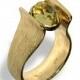 Harp Gold Ring, Lemon Quartz Stone, Wedding Ring, Engagement Rings, Alternative Engagement Ring, Stone Engagement Ring, Women's Wed