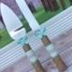 Wedding cake knife set / burlap knife set / cake cutting set / rustic wedding / vintage lace wedding