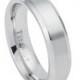 6mm White Titanium Ring Brushed Center Shiny Beveled Edge Men Women Wedding Engagement Anniversary Band White Titanium Ring Size 5-12