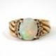 Vintage 14K Opal and Diamond Pinkie Ring