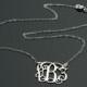 Sterling Silver Monogram Necklace - 925 Silver pendant with Vine Interlocking Monogram - Wedding gift - Initial Jewelry - Silver Monogram