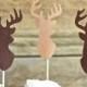 Deer Silhouette Cupcake Toppers - bucks in shades of brown