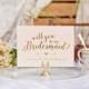 Will You be My Bridesmaid? Bridal Party Invitations - Gold Foil & Blush