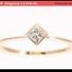 Princess Diamond Engagement Ring, Diamond Gold Ring, Solitaire Princess Ring Wedding Bridal Ring, clear princess cut.