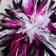 DRAMATIC Coque Feather Bridal Bouquet - Fuchsia Hot Pink Black and White or Custom Bride WEDDING COLORS - Goose Rooster Feathers Bouquets