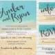 Beach wedding invitation. Ocean and sand in the background. Printable file. JPG or PDF available. Tropical, beach wedding theme.